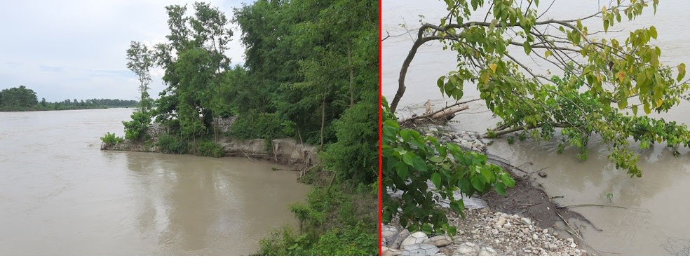 कर्णाली नदीको जोखिममा टीकापुर