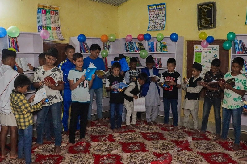 एसपीएका विधार्थीले स्थापना गरे लाइब्रेरी