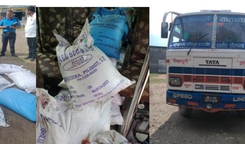 १ टन चिनीसहित बस नियन्त्रणमा