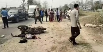 जिप र मोटरसाइकल ठोक्किँदा दुईको मृत्यु